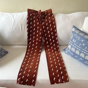 Chloe Velvet Embroidered Horse Pants